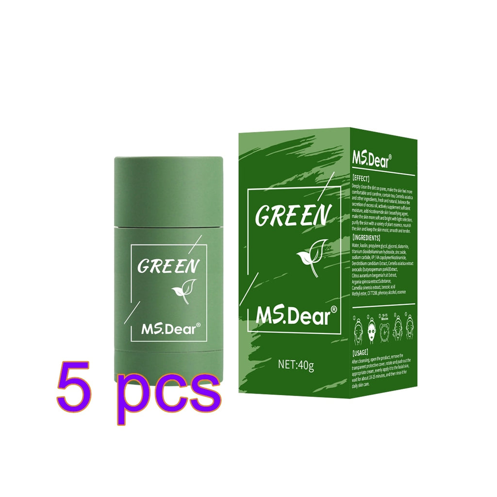 Dropshipping Green Tea Cleansing Solid Mask Purifying Clay Stick Mask Skin Care Anti Acne Remove Blackhead Mud Mask Dropship - Quid Mart