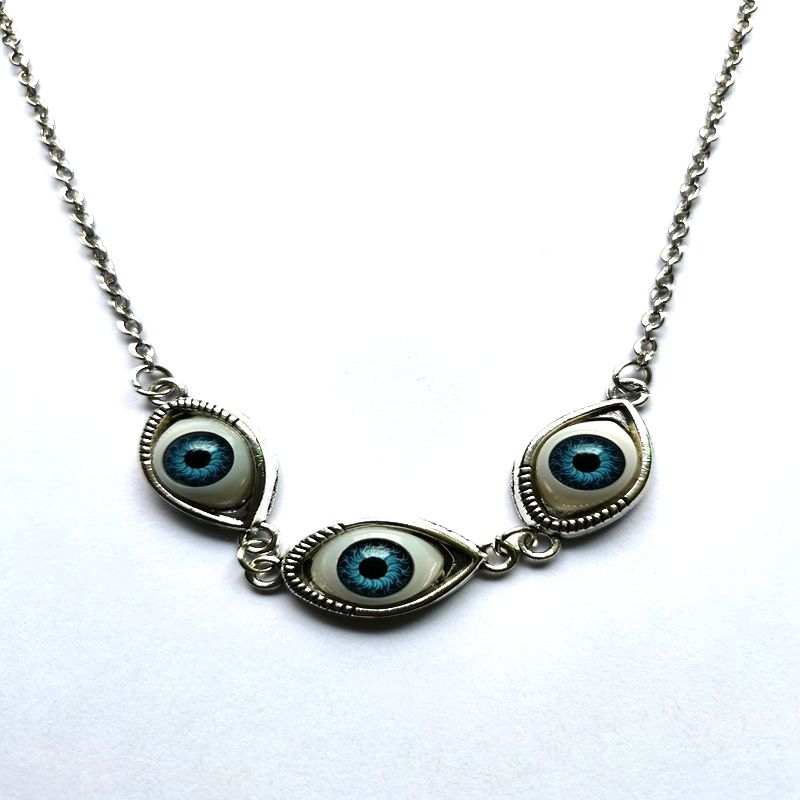 Gothic Kpop Turkish Punk Evil Eye Necklace Pendant For Women Eyeball Brambles Connect Multiple Dense Choker Hip Hop Jewelry Gift - Quid Mart