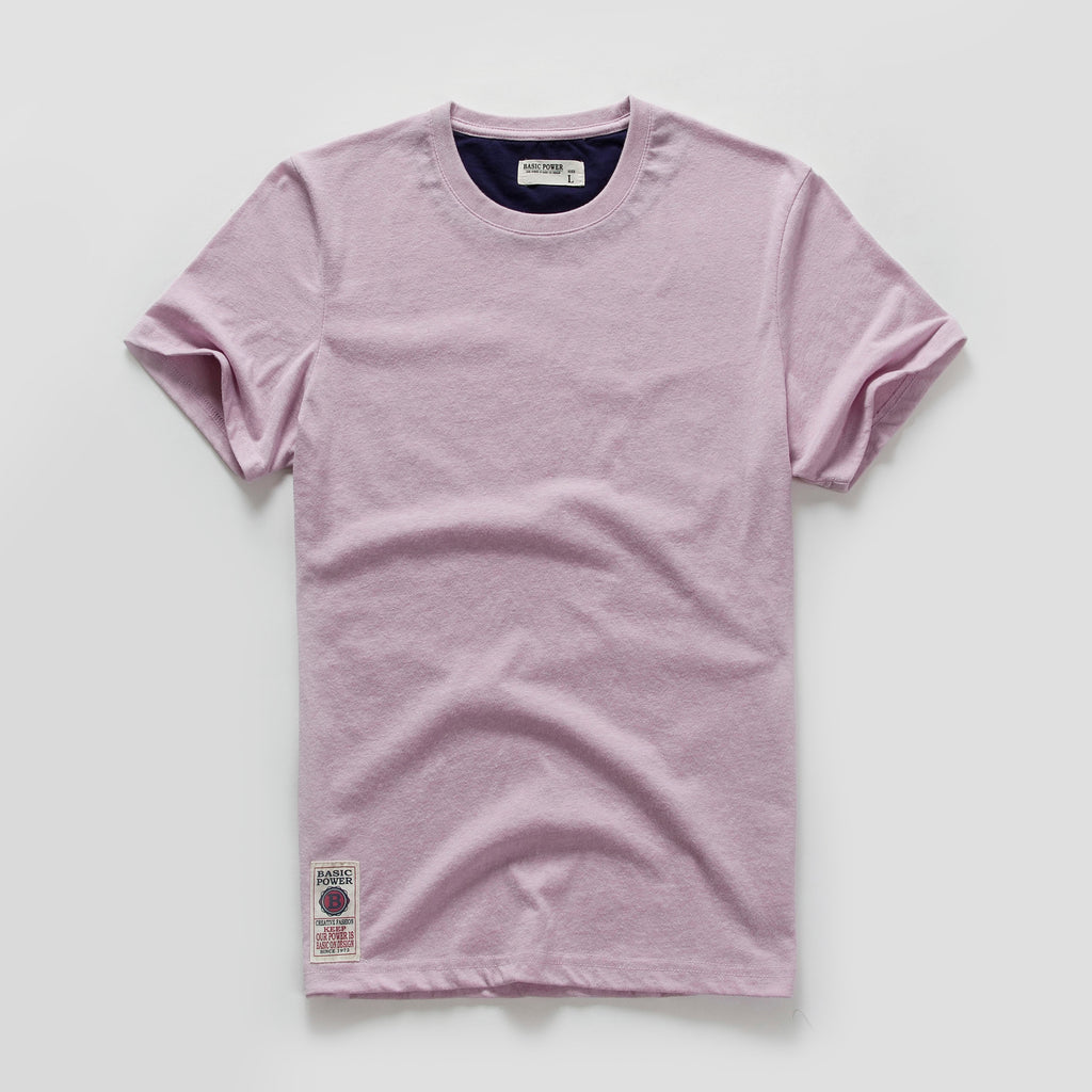 Men's Cotton Solid Color Tee: Casual O-neck, High Quality Top - Quid Mart