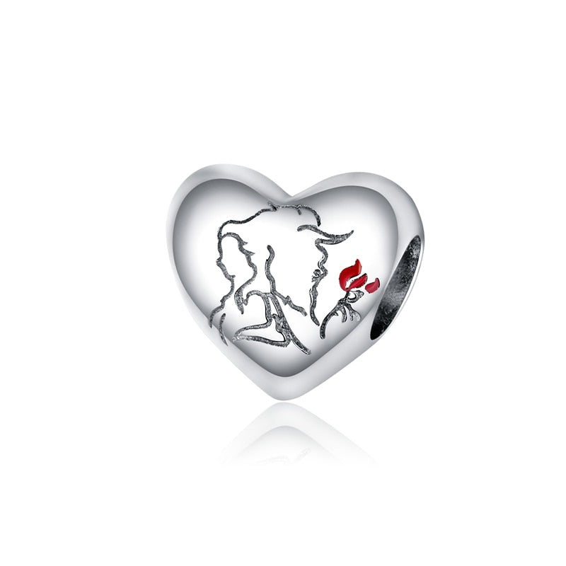 BISAER 925 Sterling Silver Heart Series Charm Bead Colorful Zircon Pendant Fit Family Mother&#39;s Day Birthday Bracelet DIY Jewelry - Quid Mart