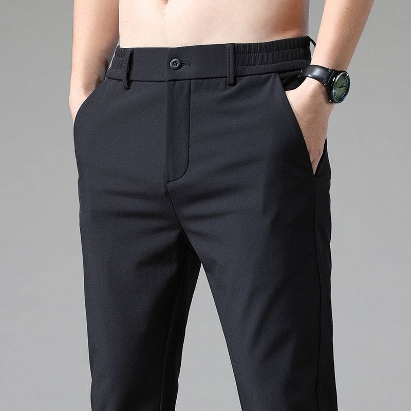 Summer Men's Slim Fit Elastic Waist Stretch Jogger Pants - Quid Mart