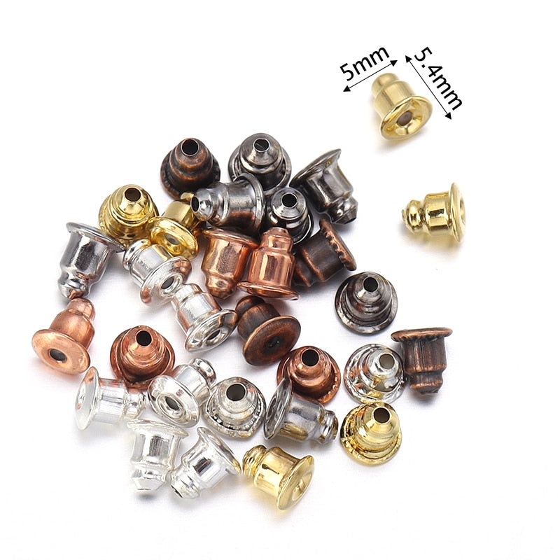 100-500pcs/Lot Rubber Ear Backs Stopper Earnuts Stud Earring Back Supplies For DIY Jewelry Findings Making Accessories Wholesale - Quid Mart