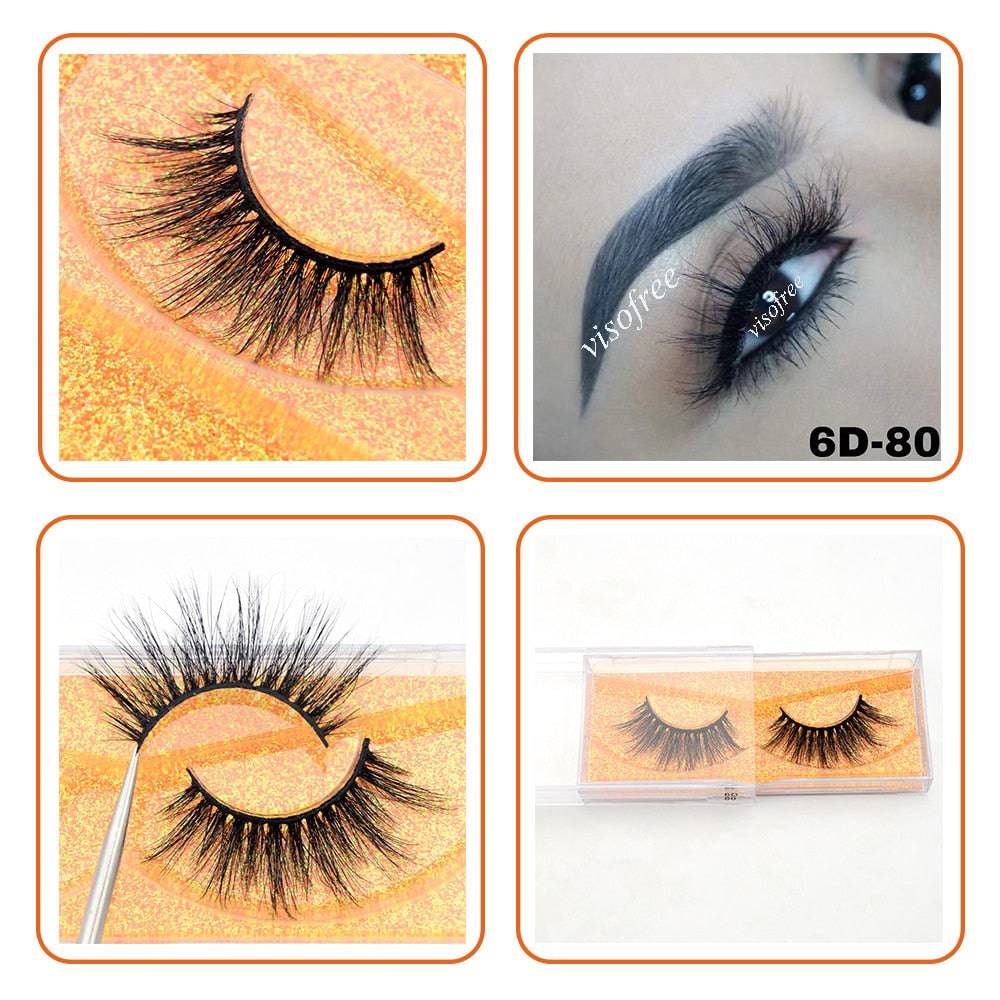 3D Real Mink False Eyelash Strip Mink Lashes Thick Fake False Eyelashes Makeup Beauty Handmade 100% Glitter Packing D101 - Quid Mart