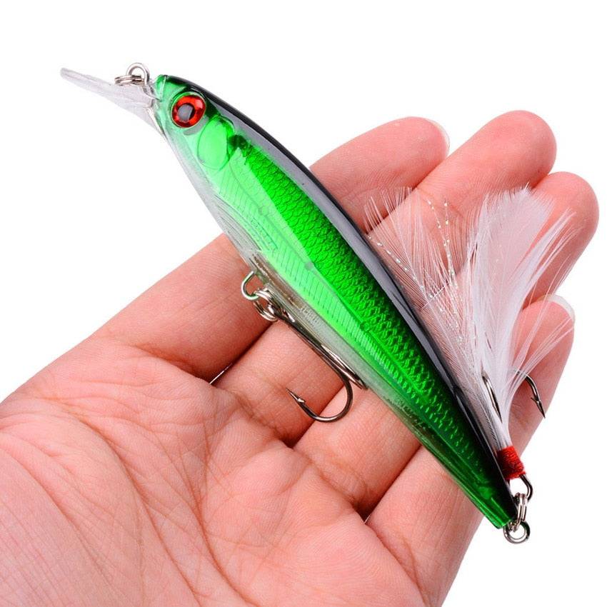 1PCS Laser Minnow Fishing Lure 11CM 13G pesca hooks fish wobbler tackle crankbait artificial japan hard bait swimbait - Quid Mart