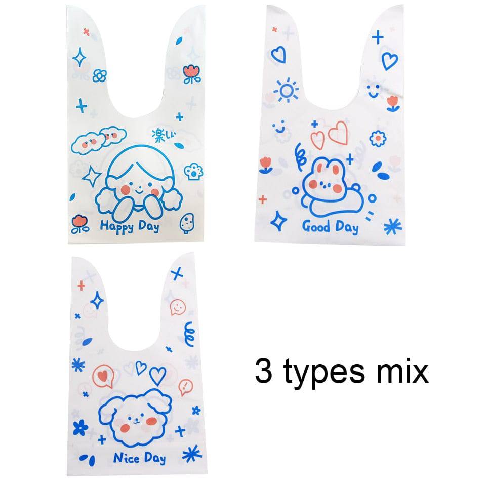 20/50pcs Rabbit Gift Bags Cones Transprant Plastic Bag Carrot Candy Bags Kids Birthday Party Decoration Easter Party Decorations - Quid Mart