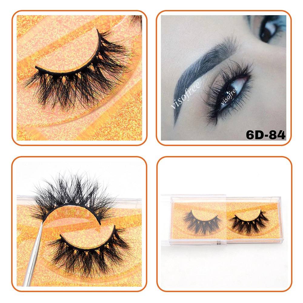 3D Real Mink False Eyelash Strip Mink Lashes Thick Fake False Eyelashes Makeup Beauty Handmade 100% Glitter Packing D101 - Quid Mart