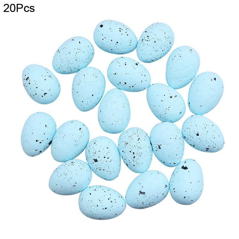 20/50Pcs Foam Easter Eggs Happy Easter Decorations Painted Bird Pigeon Eggs DIY Craft Kids Gift Favor Home Decor Easter Party - Quid Mart