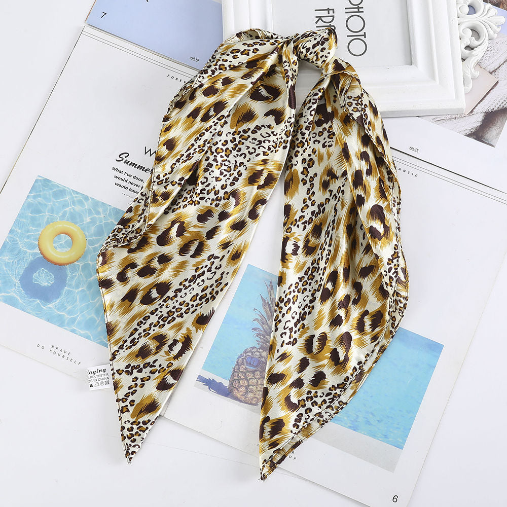 Haimeikang 60x60cm Square Silk Scarf - Women's Fashion Print Neck Scarf - Quid Mart