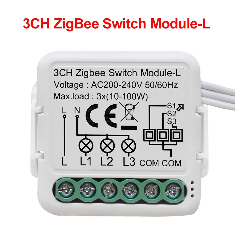 GIRIER Tuya ZigBee 3.0 Smart Switch Module No Neutral Wire Required Smart Home DIY Light Breaker Works with Alexa Google Home - Quid Mart