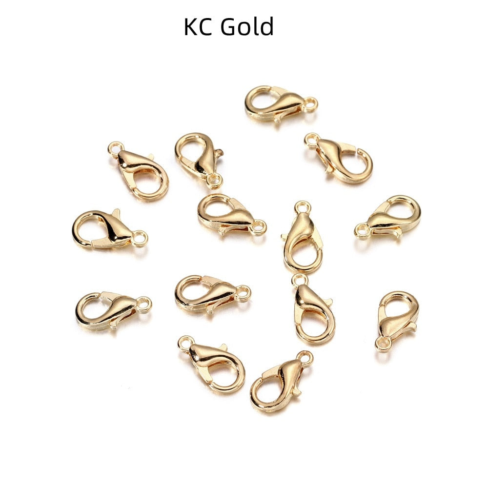 50pcs/lot Jewelry Findings Alloy Lobster Clasp Hooks For Jewelry Making Necklace bracelet Chain DIY Supplies Accessories - Quid Mart