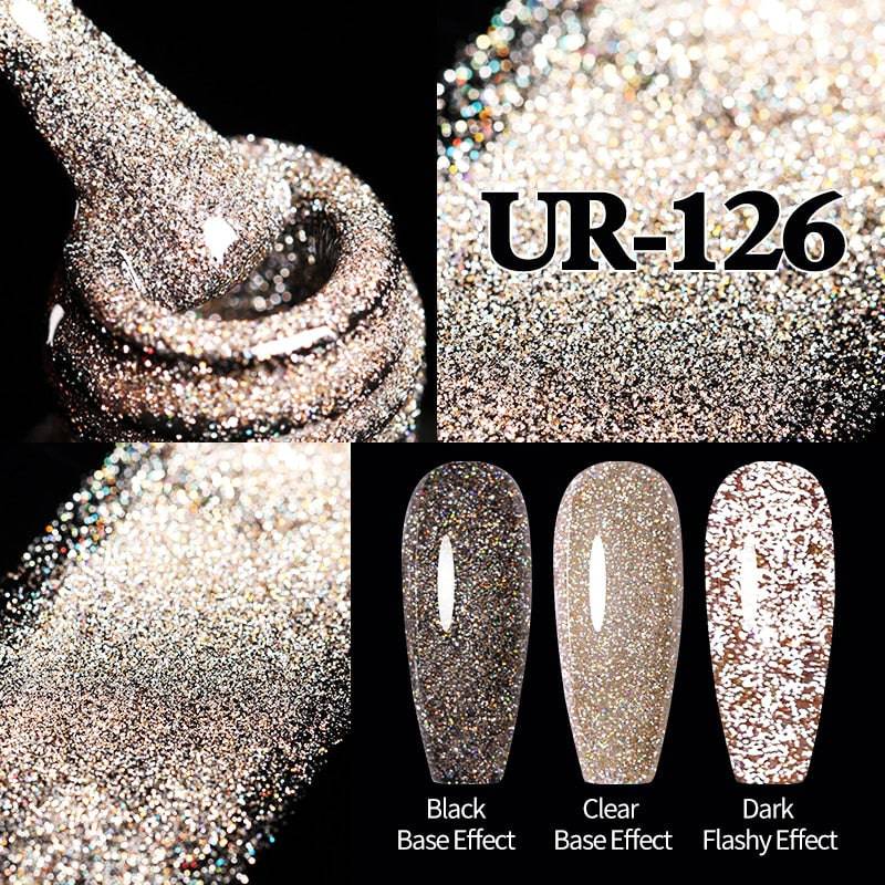 UR SUGAR Sparkling Gel Nail Polish Reflective Glitter Nail Gel Semi Permanent Nail Art Varnish For Manicures Need Base Top Coat - Quid Mart