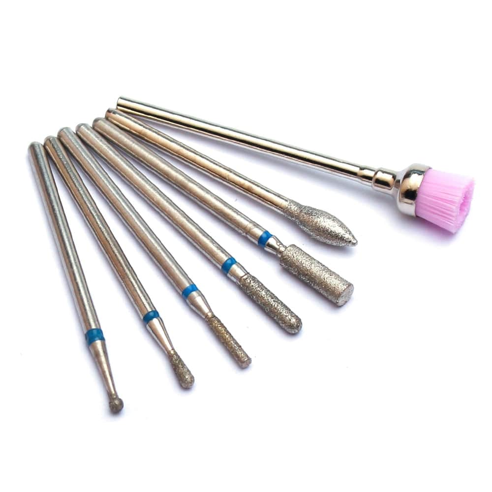 7pcs/Set Diamond Nail Drill Bit Rotery Electric Milling Cutters For Pedicure Manicure Files Cuticle Burr Nail Tools Accessories - Quid Mart