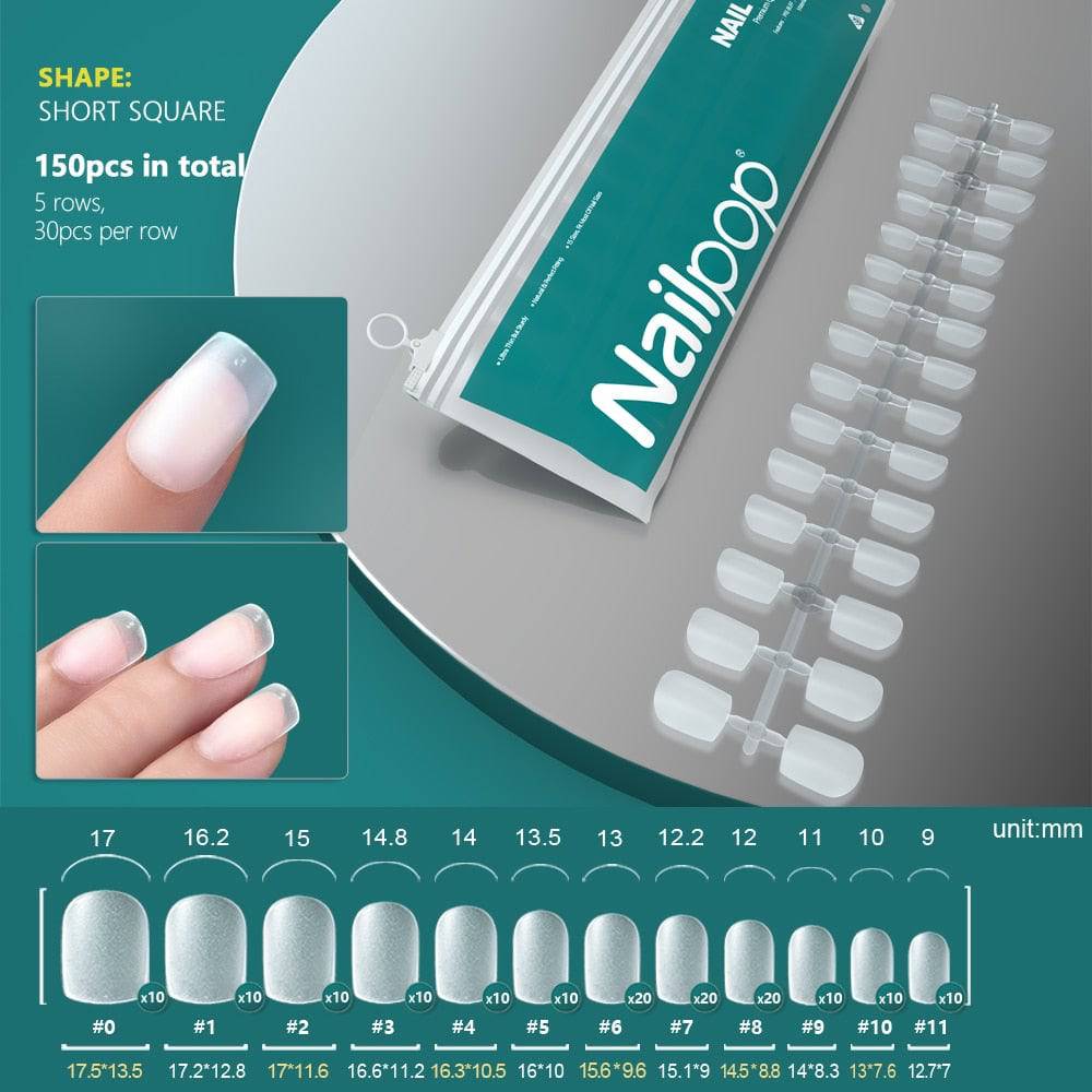 NAILPOP 120pcs False Nails Acrylic Press on Nails Coffin Artificial Nails Clear Fake Nail Tips for Extension Manicure Tool - Quid Mart