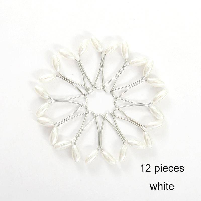 12 pcs Pearl Stylish Scarf Hijab Clips for Women - Quid Mart