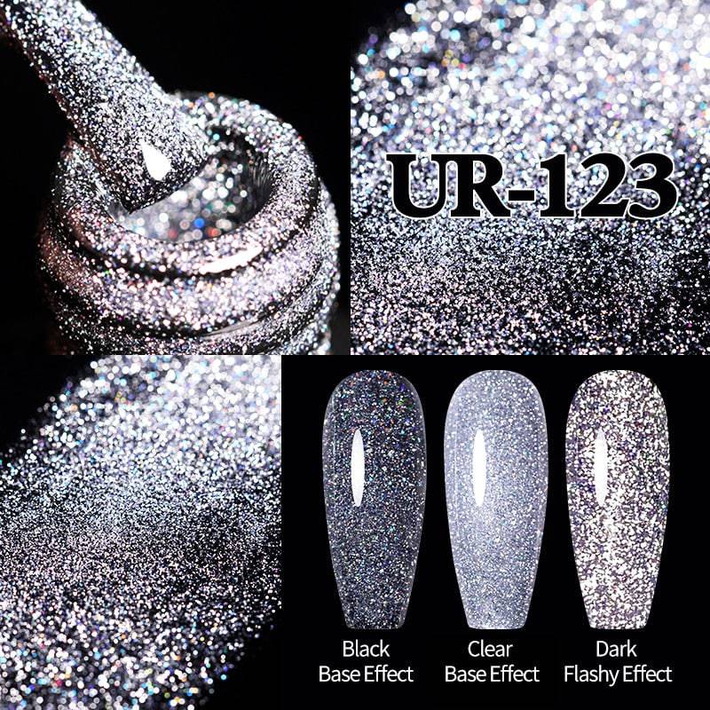 UR SUGAR Sparkling Gel Nail Polish Reflective Glitter Nail Gel Semi Permanent Nail Art Varnish For Manicures Need Base Top Coat - Quid Mart