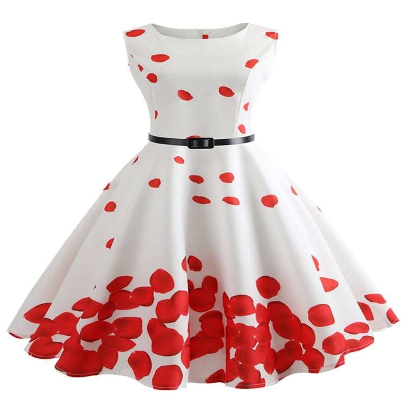 Vintage Rockabilly Swing Pinup Floral Dress - Summer Party Dress - Quid Mart