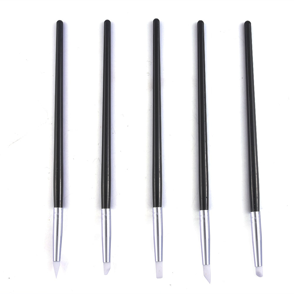 5 Pcs/Sets Nail Art Pen 2 In 1 Double Ends Dotting Drawing Painting UV Gel Liner Polish Brush Set Nail Art Dotting Tools - Quid Mart