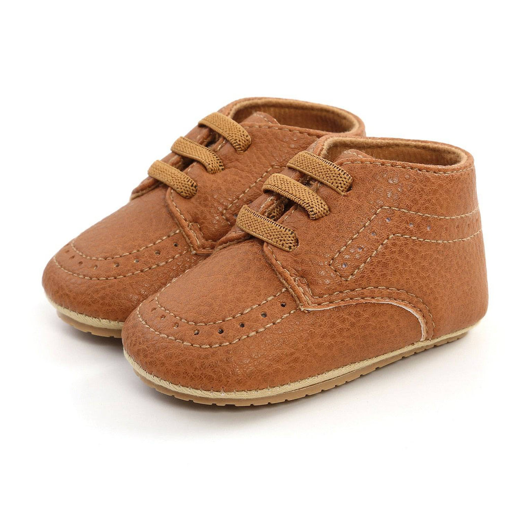 Retro Leather Baby Shoes - Multicolor, Anti-slip, First Walkers - Quid Mart