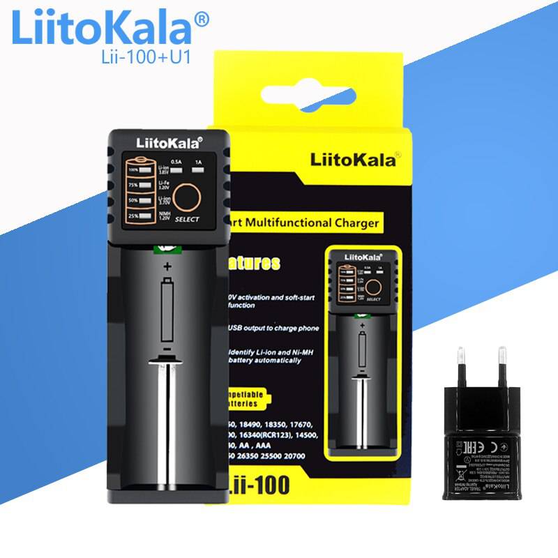 LiitoKala Lii-100 lii-202 Lii-402 Lii-S2 S4 C2 D4 18650 Battery Charger For 26650 16340 14500  LiFePO4 1.2V Ni-MH Ni-Cd smart - Quid Mart