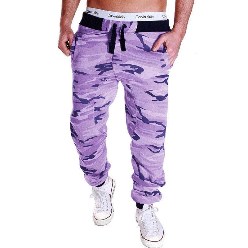 Men's Camouflage Cargo Sweatpants with Elasticity and Multi-Pockets - Quid Mart