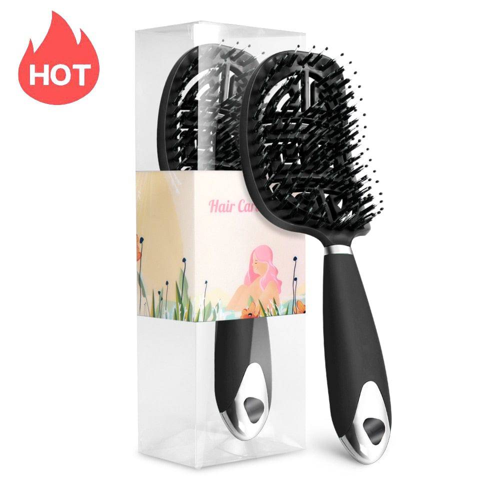 Hair Scalp Massage Comb Hair Brush Women Wet Dry Curly Ultra Detangler Hairbrush Bristle Nylon Salon Hair Styling Tools Dropship - Quid Mart