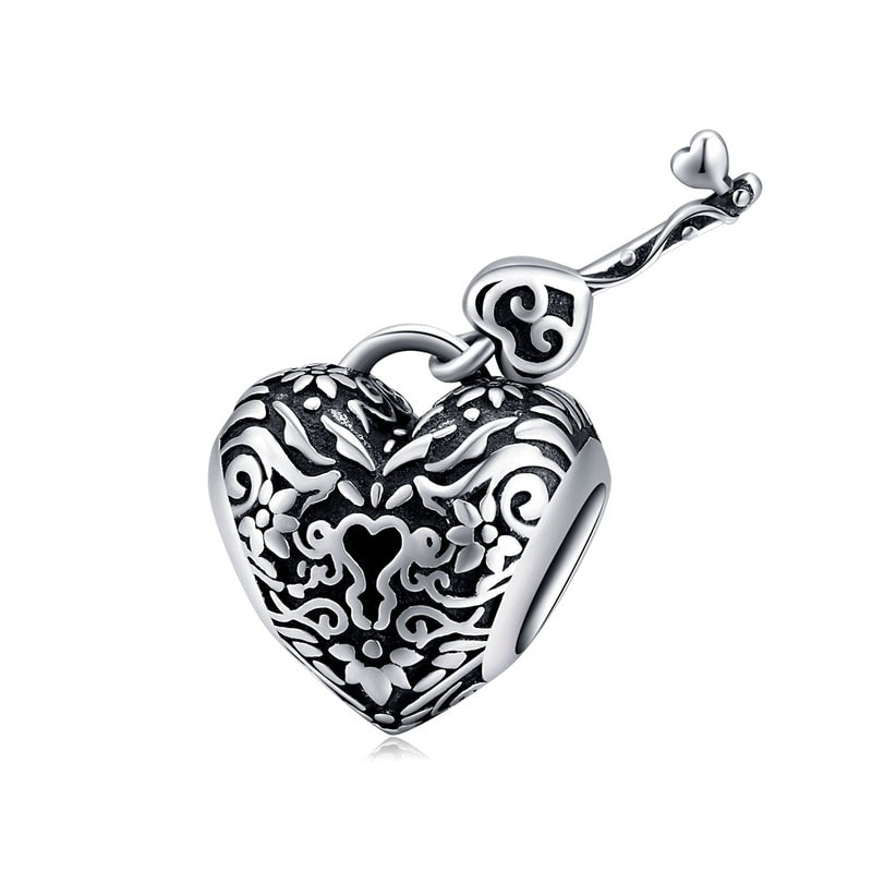 BISAER 925 Sterling Silver Heart Series Charm Bead Colorful Zircon Pendant Fit Family Mother&#39;s Day Birthday Bracelet DIY Jewelry - Quid Mart