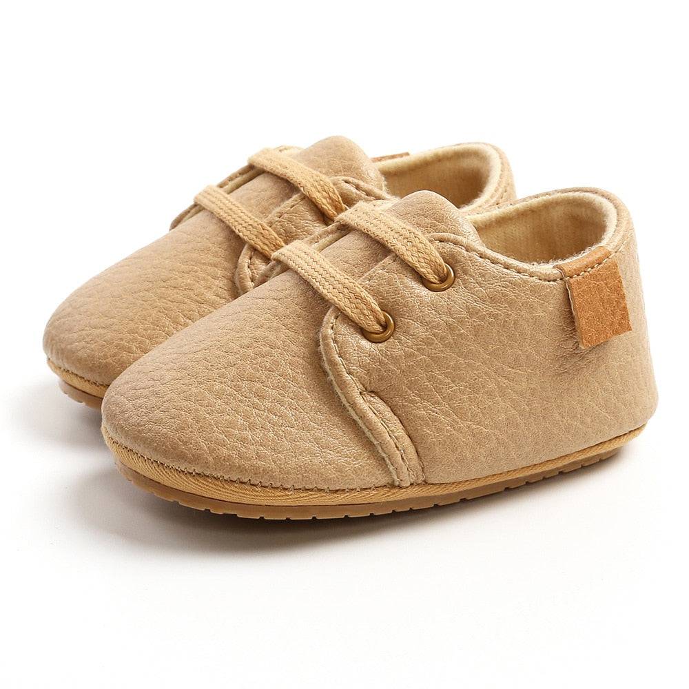 Retro Leather Baby Shoes - Multicolor, Anti-slip, First Walkers - Quid Mart