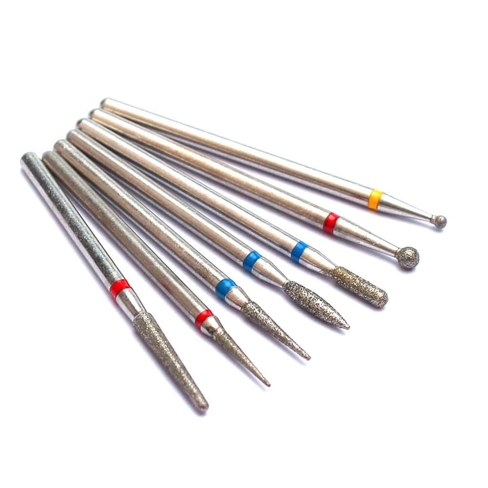 7pcs/Set Diamond Nail Drill Bit Rotery Electric Milling Cutters For Pedicure Manicure Files Cuticle Burr Nail Tools Accessories - Quid Mart