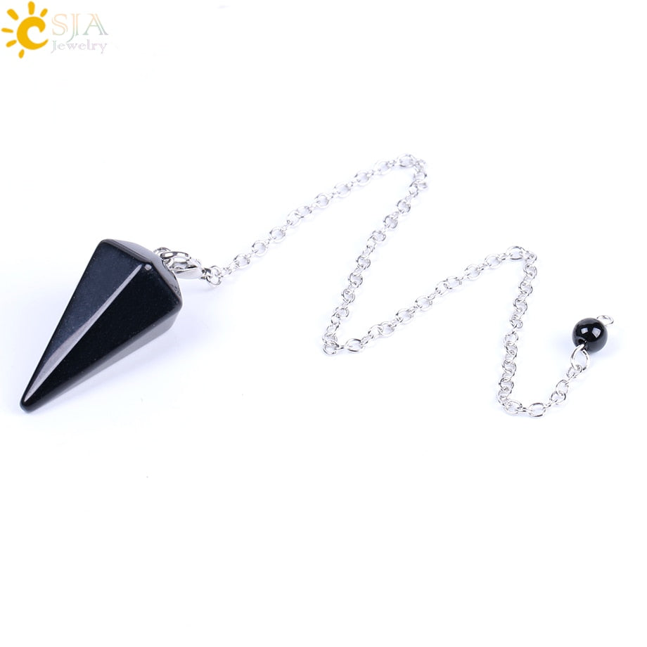 CSJA Healing Crystal Pendulum for Divination Dowsing Pink Quartz Pendulums Natural Gem Stone Reiki Crystal Pendant Pendulos E112 - Quid Mart