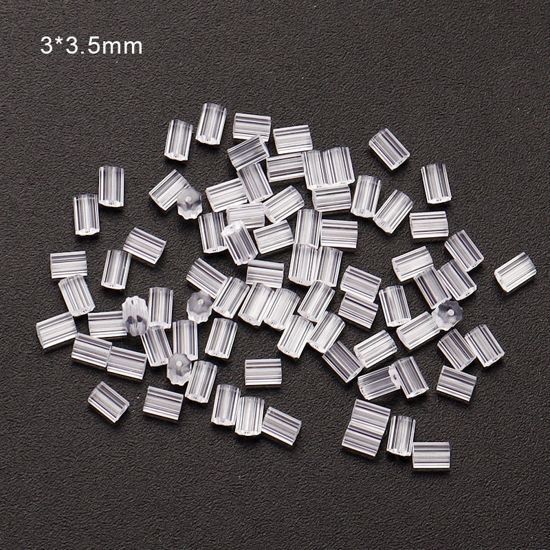 100-500pcs/Lot Rubber Ear Backs Stopper Earnuts Stud Earring Back Supplies For DIY Jewelry Findings Making Accessories Wholesale - Quid Mart