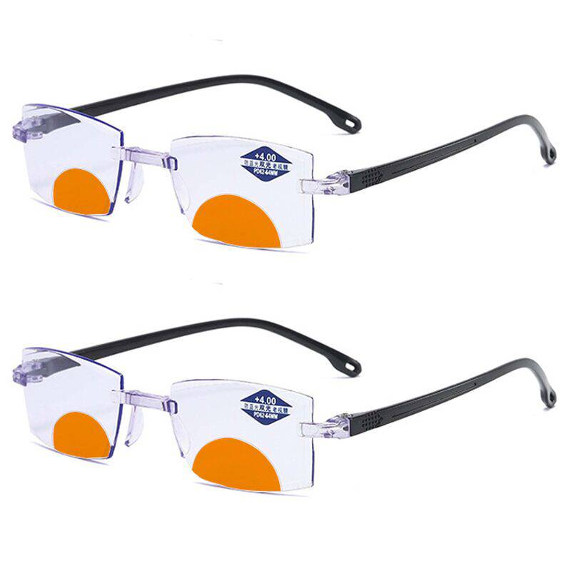 Modern Diamond-cut Multifocal Reading Glasses: Blue Light Blocking - Quid Mart