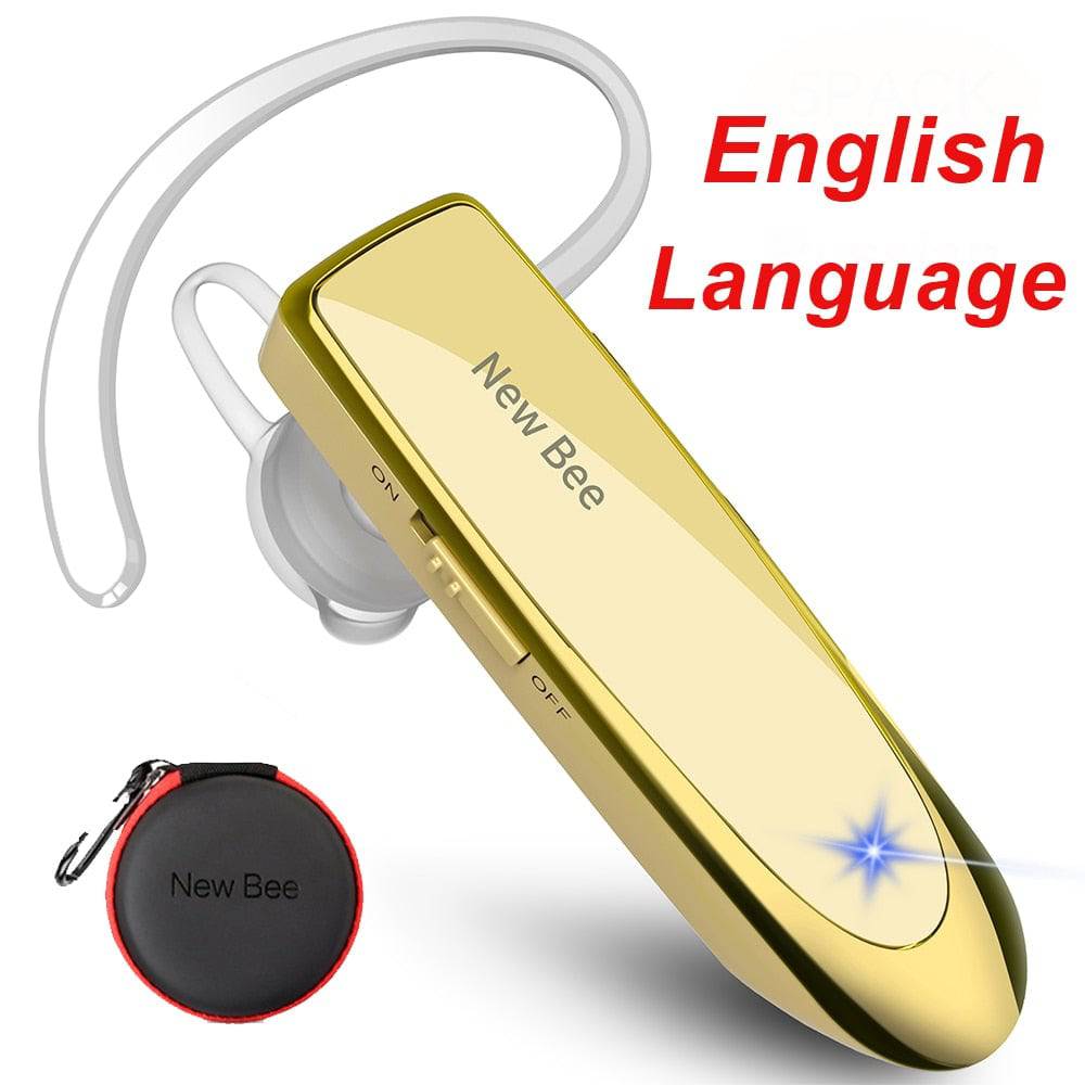 New Bee Bluetooth Headset V5.0 Wireless Earphones Headphones with Mic 24Hrs Earbuds Earpiece Mini Handsfree for iPhone xiaomi - Quid Mart