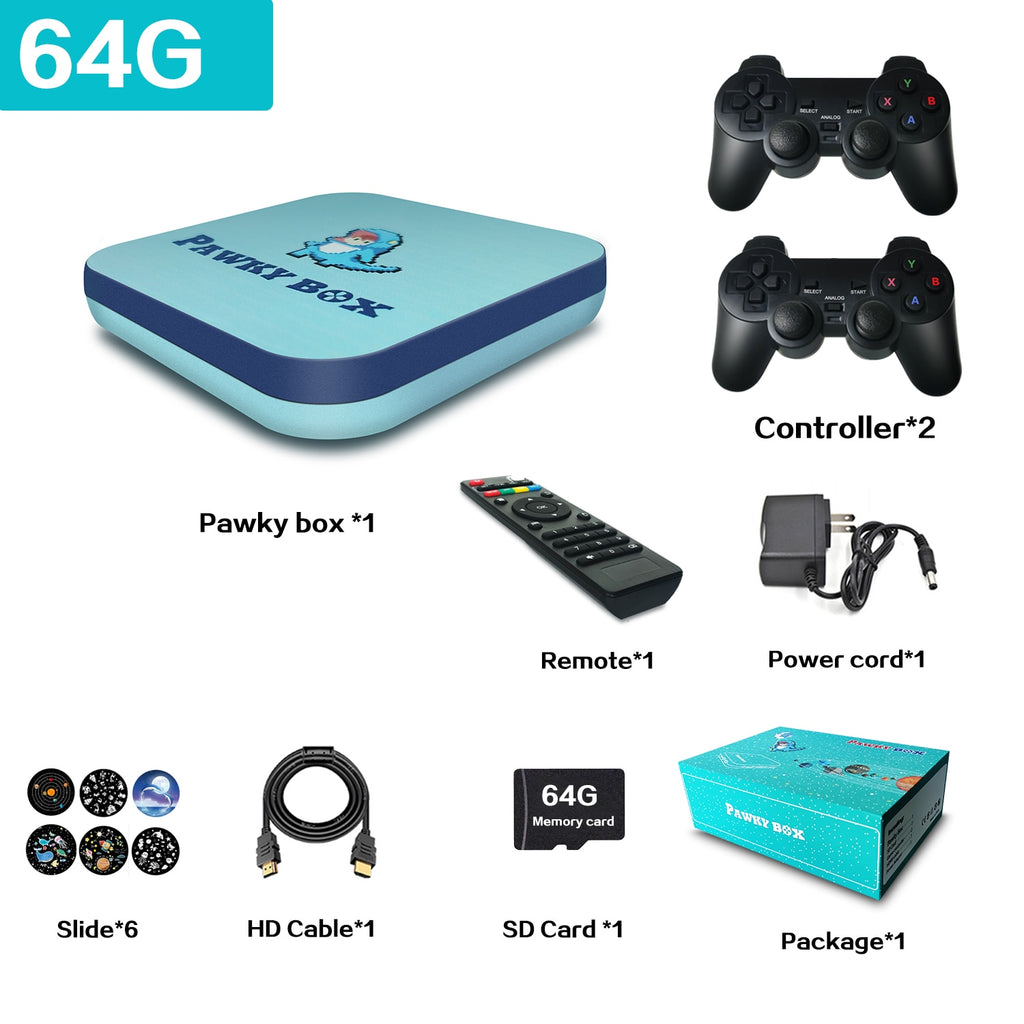 Pawky Box Game Console for PS1/DC/Naomi 50000+ Games Super Console WiFi Mini TV Kid Retro 4K Video Game Player - Quid Mart