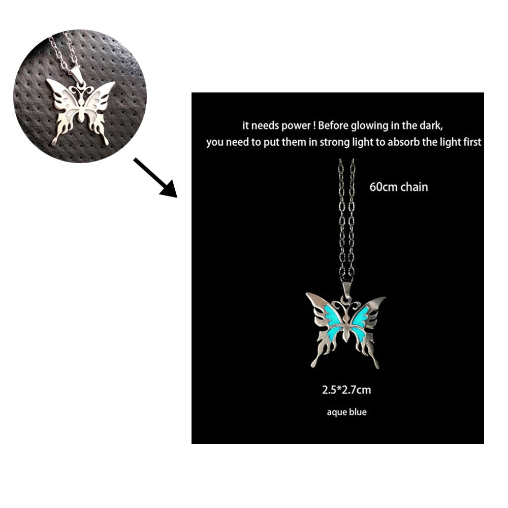 Luminous Dragon Necklace Glowing Night Fluorescence Antique Silver Plated Glow In The Dark Necklace for Men Women Party Hallowen - Quid Mart