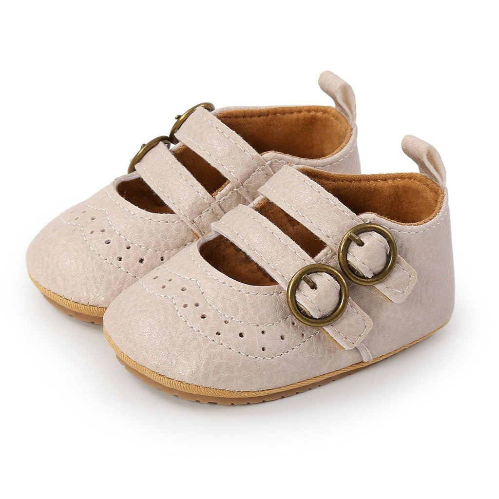 Retro Leather Baby Shoes - Multicolor, Anti-slip, First Walkers - Quid Mart