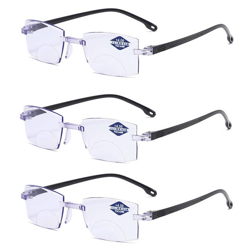 Modern Diamond-cut Multifocal Reading Glasses: Blue Light Blocking - Quid Mart