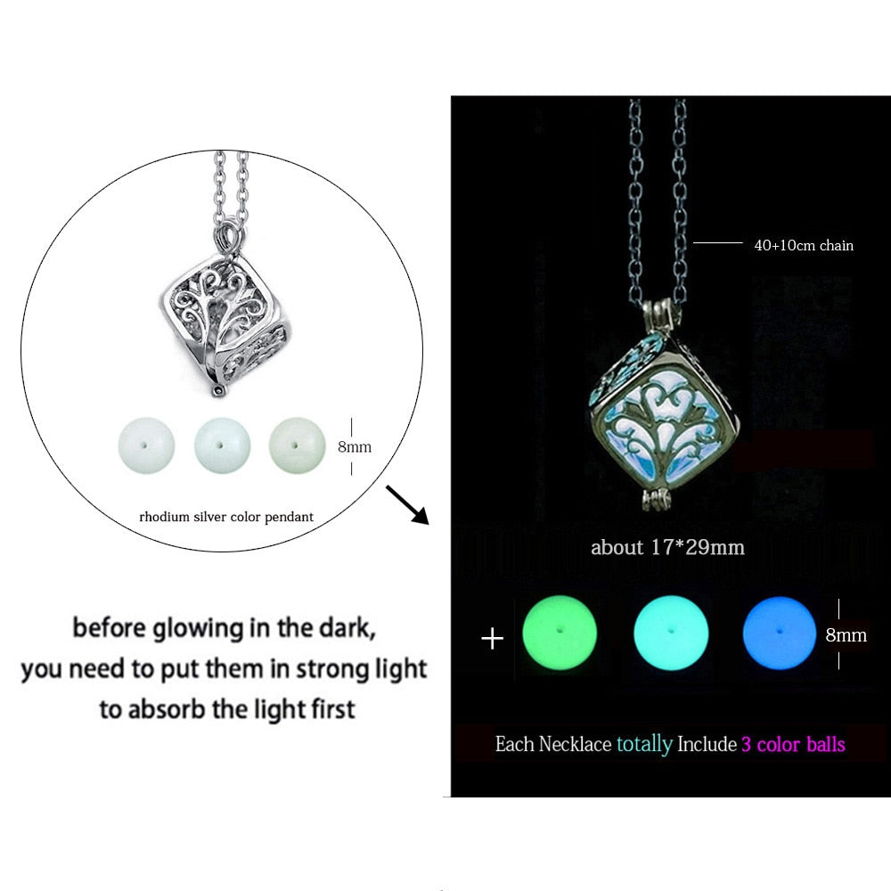 Luminous Dragon Necklace Glowing Night Fluorescence Antique Silver Plated Glow In The Dark Necklace for Men Women Party Hallowen - Quid Mart