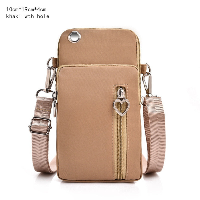 Women&#39;s Mini Shoulder Bag Oxford Waterproof Handbag Wrist Pouch Wallet Sports Cell Mobile Phone Bag Crossbody Bags for Girls - Quid Mart