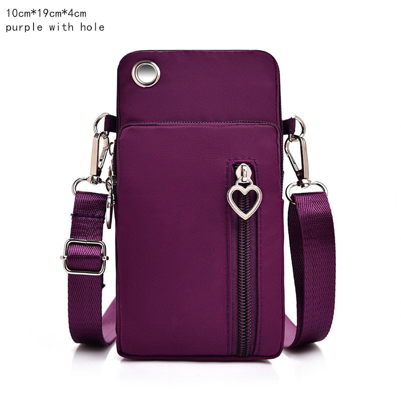 Women&#39;s Mini Shoulder Bag Oxford Waterproof Handbag Wrist Pouch Wallet Sports Cell Mobile Phone Bag Crossbody Bags for Girls - Quid Mart