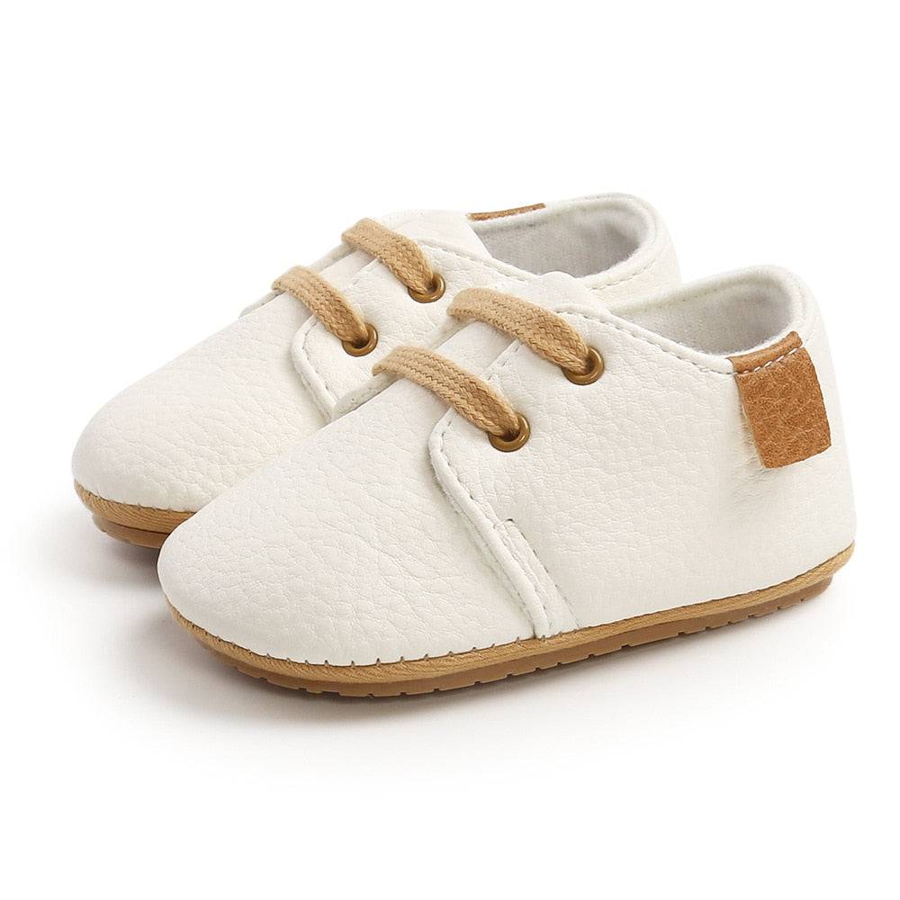 Retro Leather Baby Shoes - Multicolor, Anti-slip, First Walkers - Quid Mart