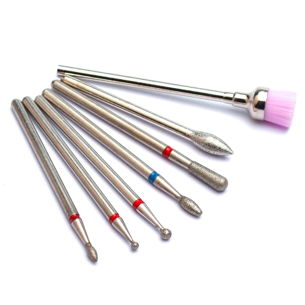 7pcs/Set Diamond Nail Drill Bit Rotery Electric Milling Cutters For Pedicure Manicure Files Cuticle Burr Nail Tools Accessories - Quid Mart