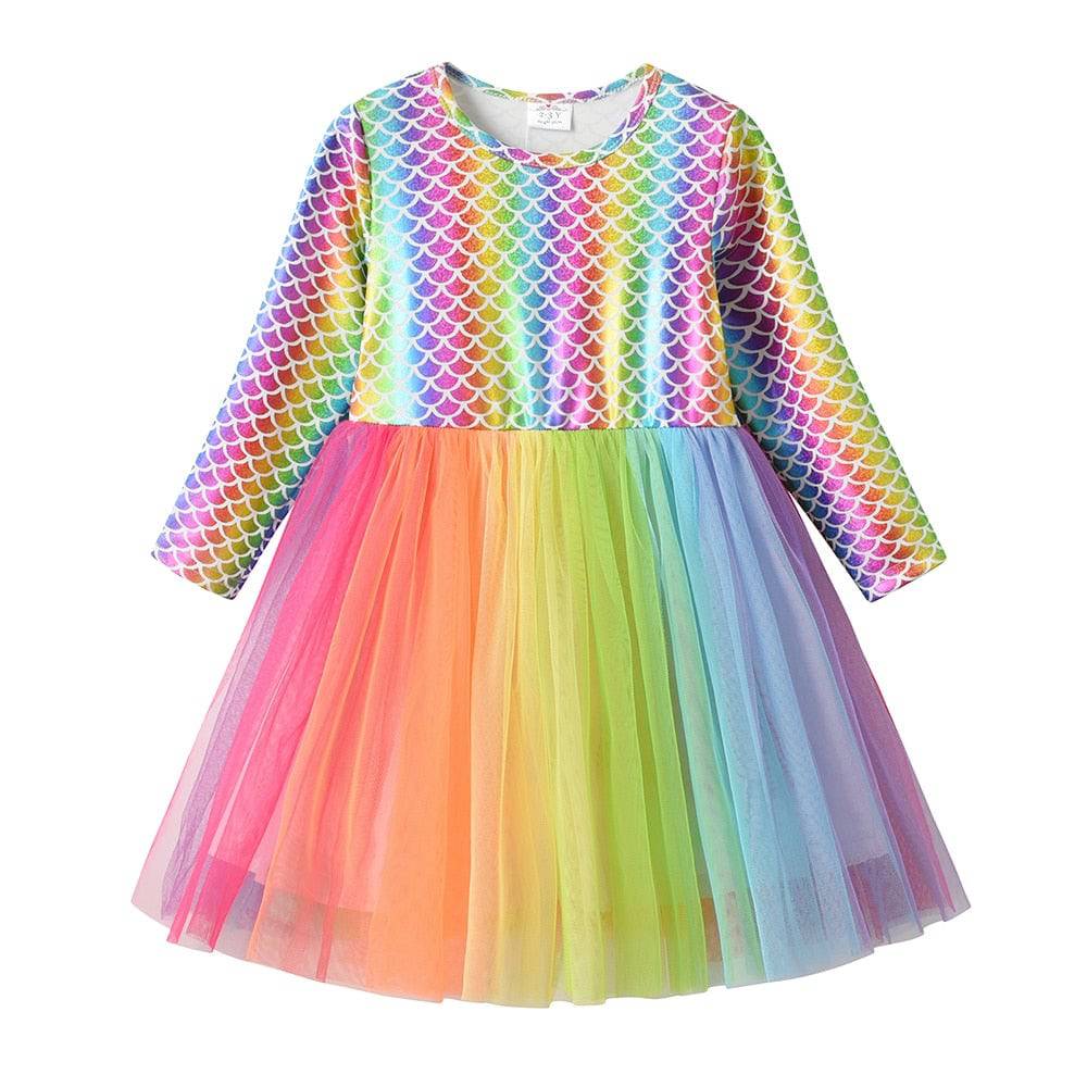 VIKITA Kids Tutu Dress - Long Sleeve Party Vestidos for Girls - Quid Mart