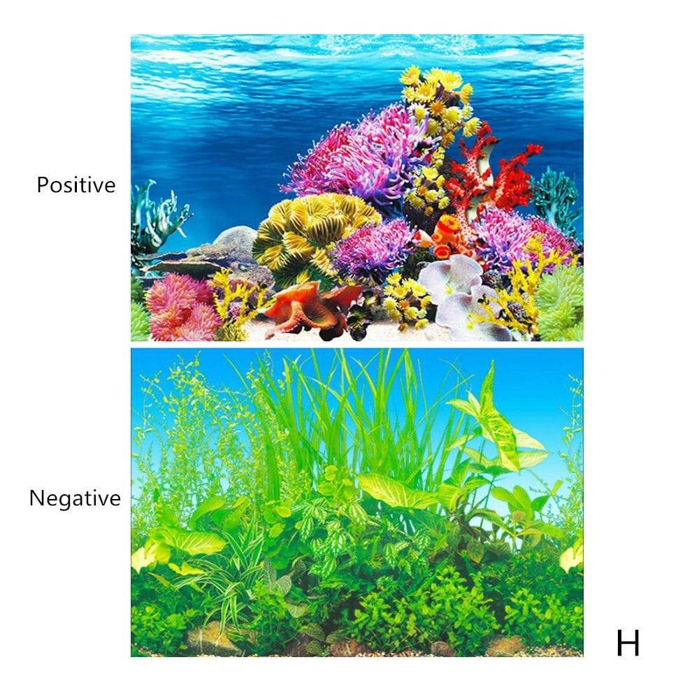 Aquarium Background Decoration Sticker Fish Tank Landscape Sticker Poster Background for Aquarium Ocean Plant Aquascape Painting - Quid Mart