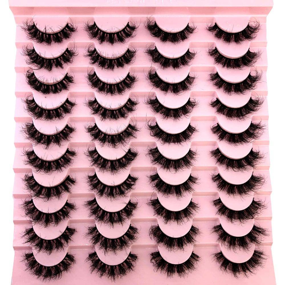 New 20 pairs natural false eyelashes fake lashes long makeup 3d mink eyelashes eyelash extension mink eyelashes for beauty - Quid Mart