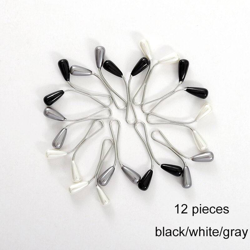 12 pcs Pearl Stylish Scarf Hijab Clips for Women - Quid Mart