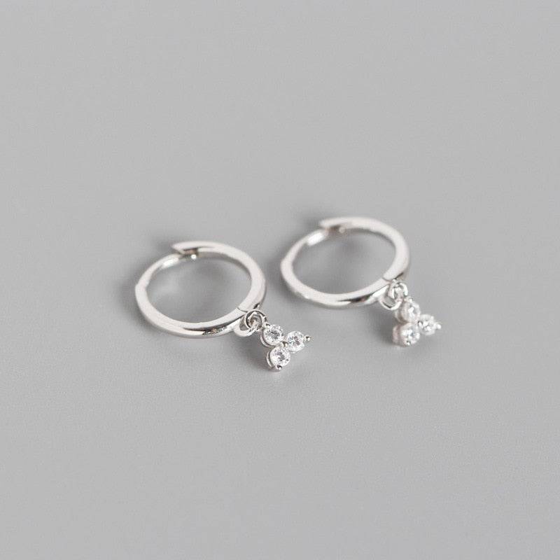 925 Silver Crystal Clover Studs - Luxury Women's Jewelry - Quid Mart