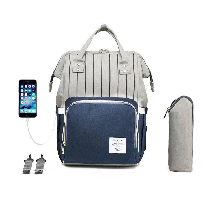 Waterproof Diaper Backpack: Large Capacity with USB - Quid Mart