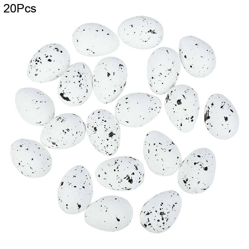 20/50Pcs Foam Easter Eggs Happy Easter Decorations Painted Bird Pigeon Eggs DIY Craft Kids Gift Favor Home Decor Easter Party - Quid Mart