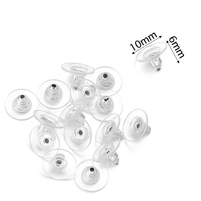 100-500pcs/Lot Rubber Ear Backs Stopper Earnuts Stud Earring Back Supplies For DIY Jewelry Findings Making Accessories Wholesale - Quid Mart