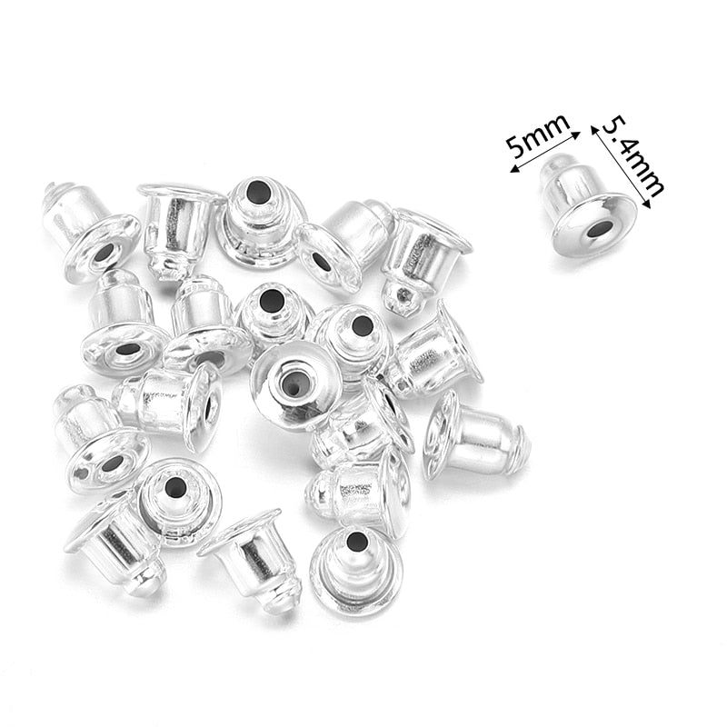 100-500pcs/Lot Rubber Ear Backs Stopper Earnuts Stud Earring Back Supplies For DIY Jewelry Findings Making Accessories Wholesale - Quid Mart